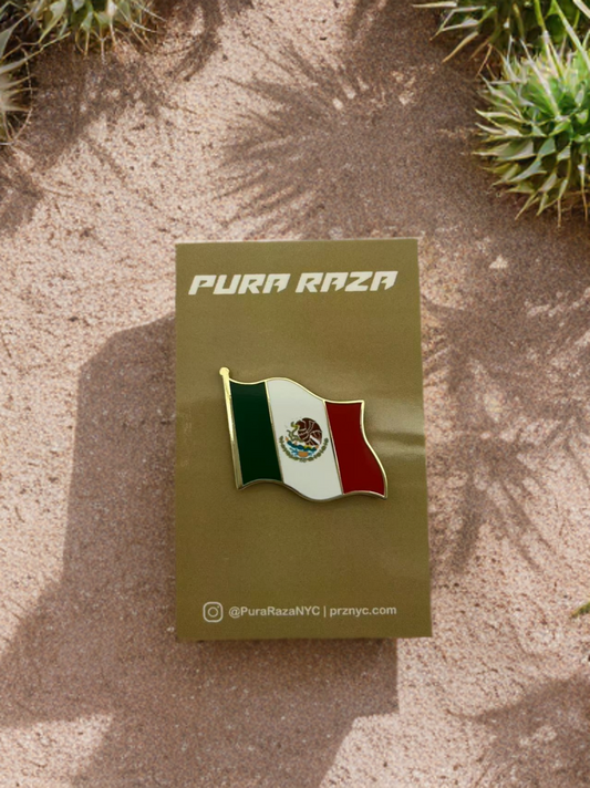 🇲🇽 Mexican Flag Enamel Pin – Pura Raza 🇲🇽